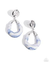 High Sheen Swirls Blue Post Earring