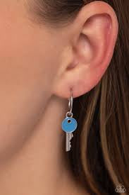 Key Performance Blue Small Hoop Earrings