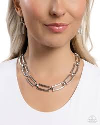 Technical Texture Silver Necklace