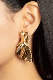 Metal Physical Mood Gold Post Earrings