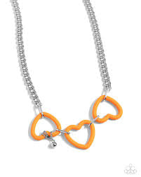 Heart Homage Orange Necklace