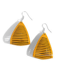 In and Outback Yellow Leather Look Earring