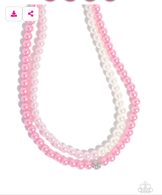 Pearly Paladin Pink Necklace
