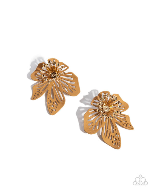 Wonderland Wallflower Brown Post Earring