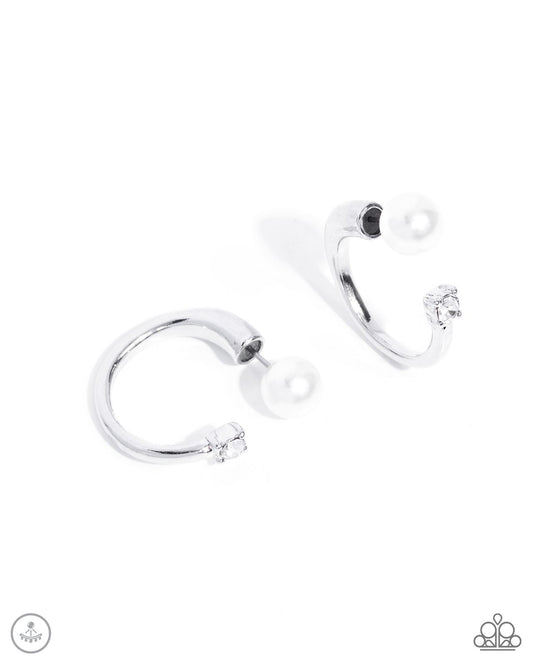 Decade Dance White Post Earring