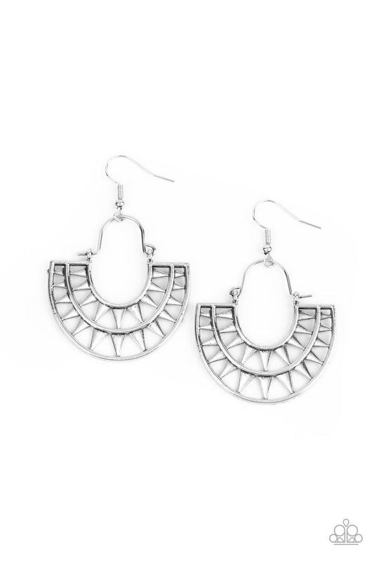 Solar surge silver earring