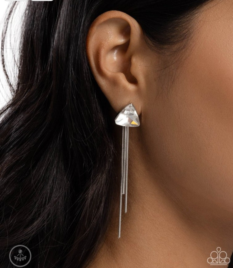 Candescent Class White Post Earrings