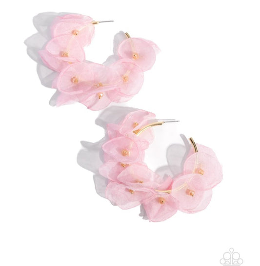 Petaled Pageant Pink gold base Earrings