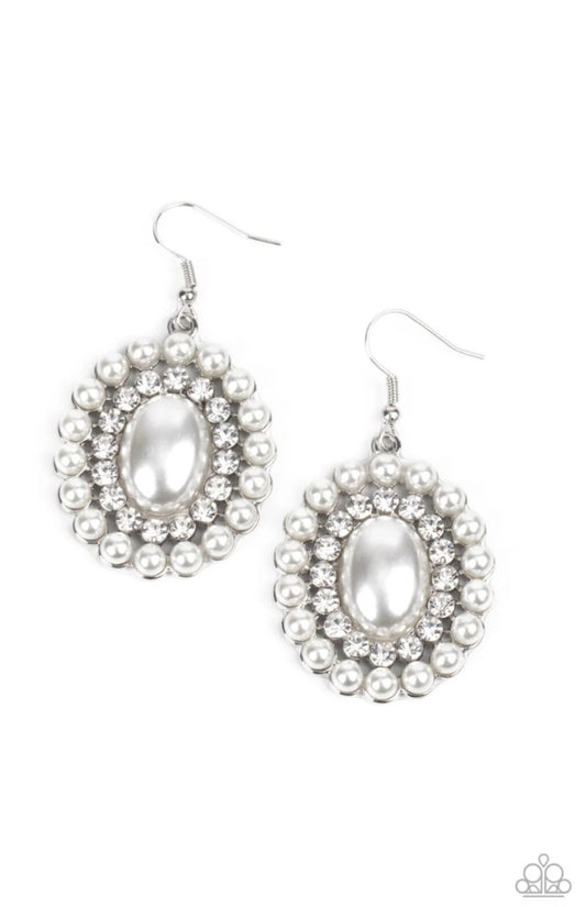 Dolled up Dazzle White Earrings